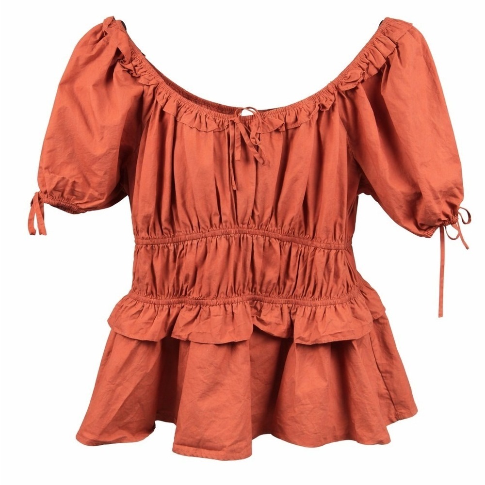 Arula Women's 100% Cotton XL‎ Milkmaid Peasant Boho Top